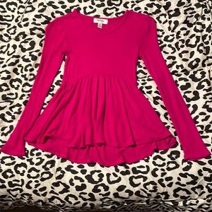Speechless kids long sleeve ruffle shirt- pink